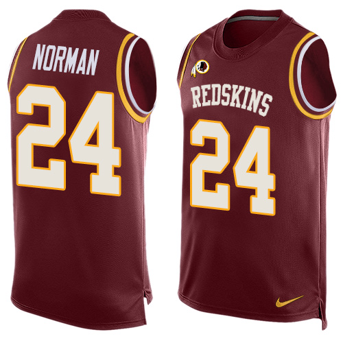 Men's Limited Josh Norman Nike Jersey Red - #24 Player Name & Number Tank Top NFL Washington Redskins